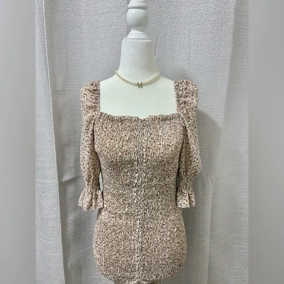 Blush Womens Cottagecore Smocked Floral Mini Dress Size Small Coquette Fairycore - Picture 1 of 15